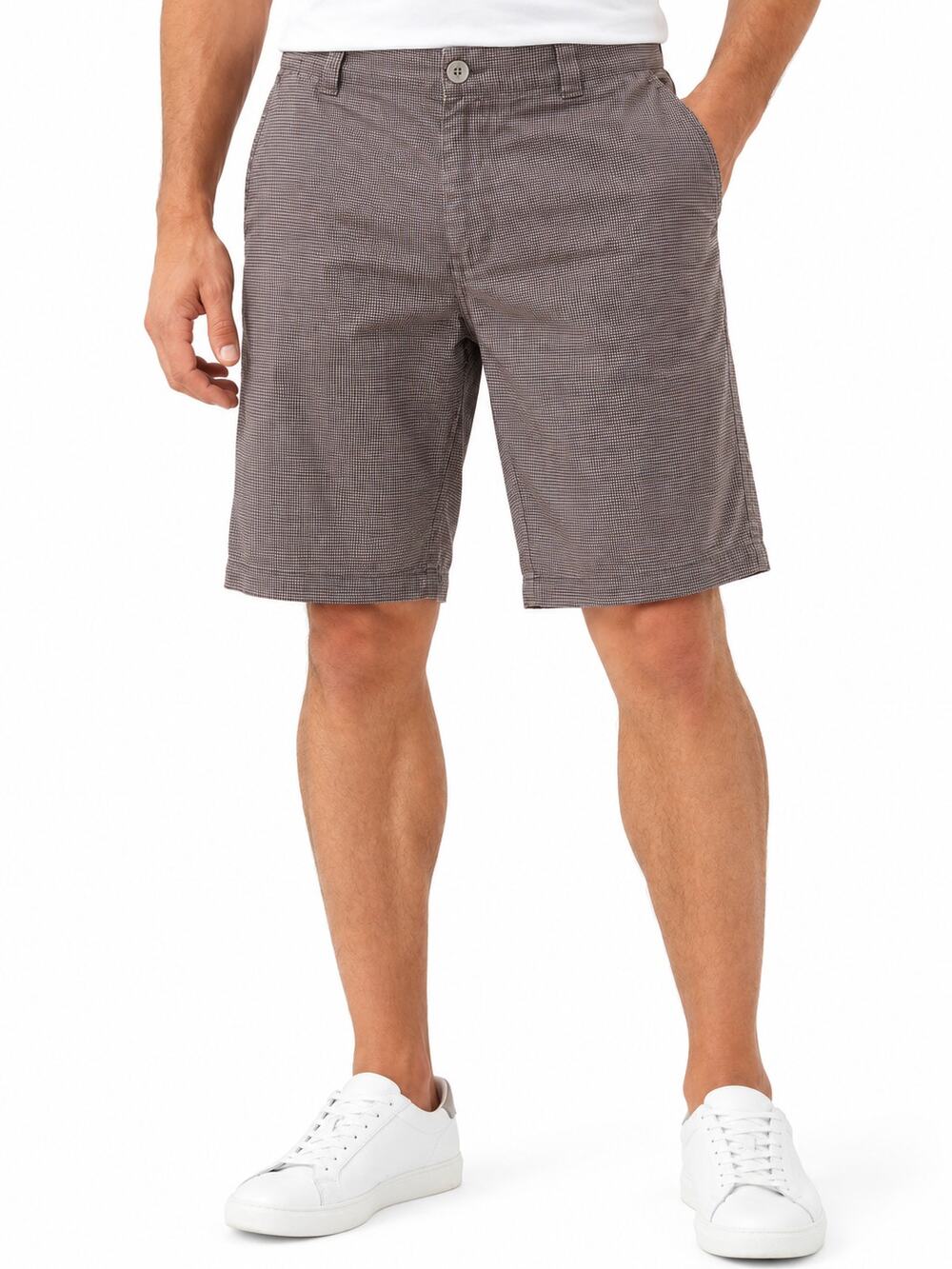 LR1850 Columbia Omni Shade Mens Shorts Size 36 Micro Check Brown Gray Outdoor